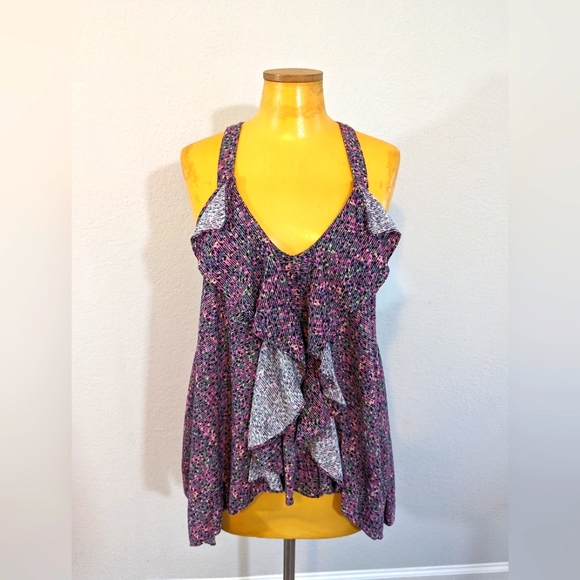 BCBGeneration Ruffled Racer Back Tank Top / Medium - Picture 3 of 7